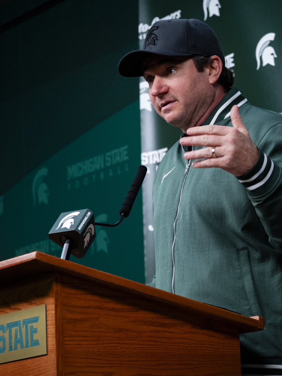 timbo_pov's tweet photo. MSU Football Head Coach, Jonathan Smith, discusses his gameplan going into this week after MSU defeated Purdue 24-17 on Friday, November 22nd. https://t.co/BWBZ6ci1pQ
