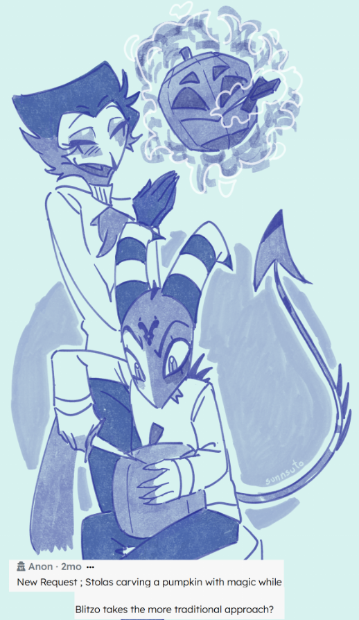 sunnsuto's tweet photo. augh Halloween requests in late November, it do be like that. This stolitz idea was so cute though.... https://t.co/yrwcg3tc9d