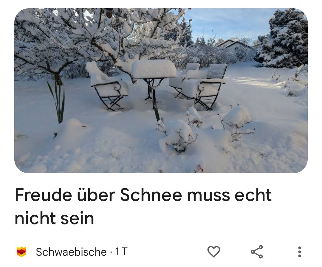 Ich wenn es schneit und ich dann raus muss zum Schnee schippen