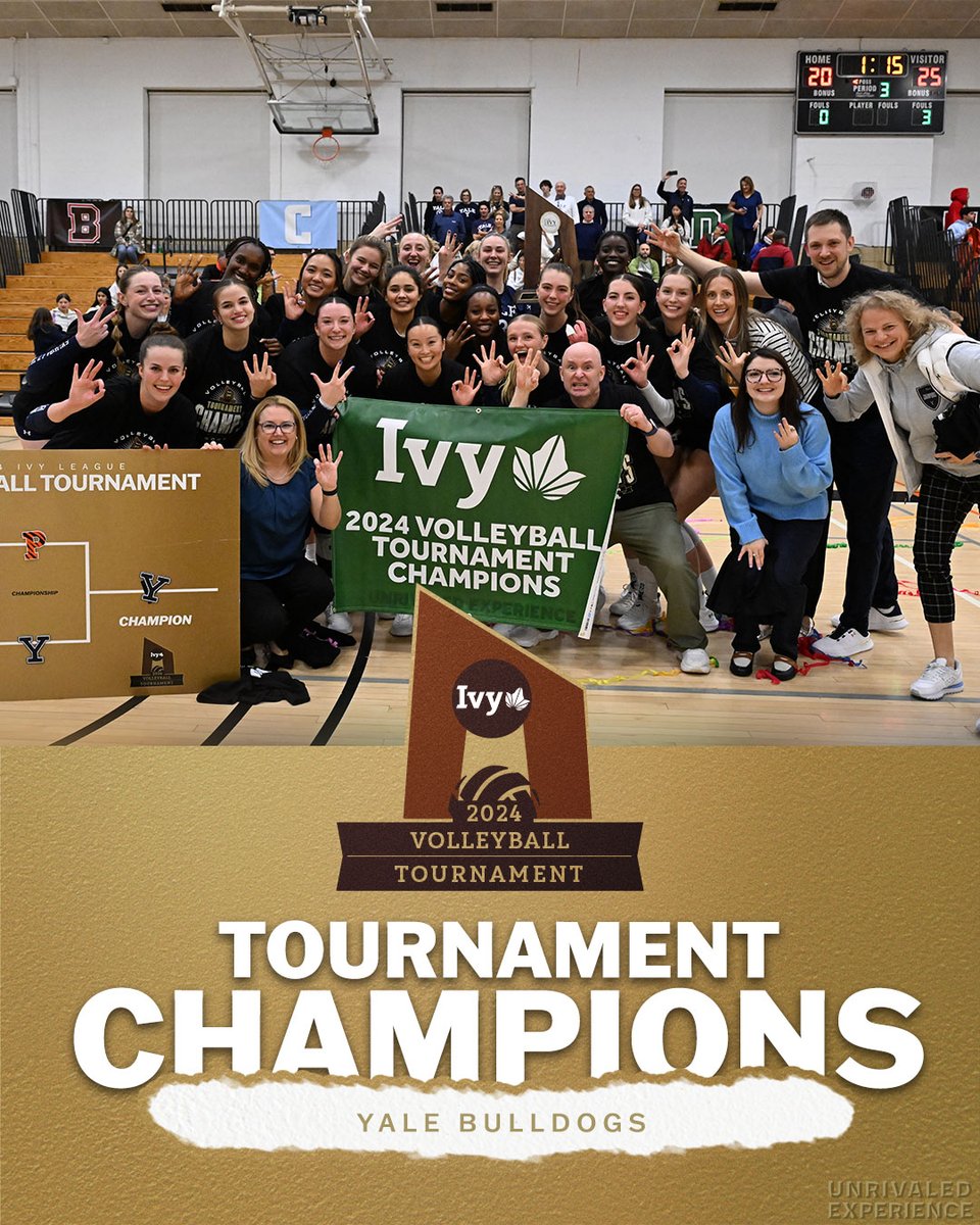 Ivy League (@ivyleague) on Twitter photo THE IVY TOURNAMENT CHAMPS. 🏆
<a href="/YaleVolleyball/">Yale Volleyball</a> captures the Ivy League tournament crown with a 3-0 win over Princeton to capture its third-straight Ivy League tournament title. Congrats, Bulldogs! 🌿🏐 THE IVY TOURNAMENT CHAMPS. 🏆
<a href="/YaleVolleyball/">Yale Volleyball</a> captures the Ivy League tournament crown with a 3-0 win over Princeton to capture its third-straight Ivy League tournament title. Congrats, Bulldogs! 🌿🏐