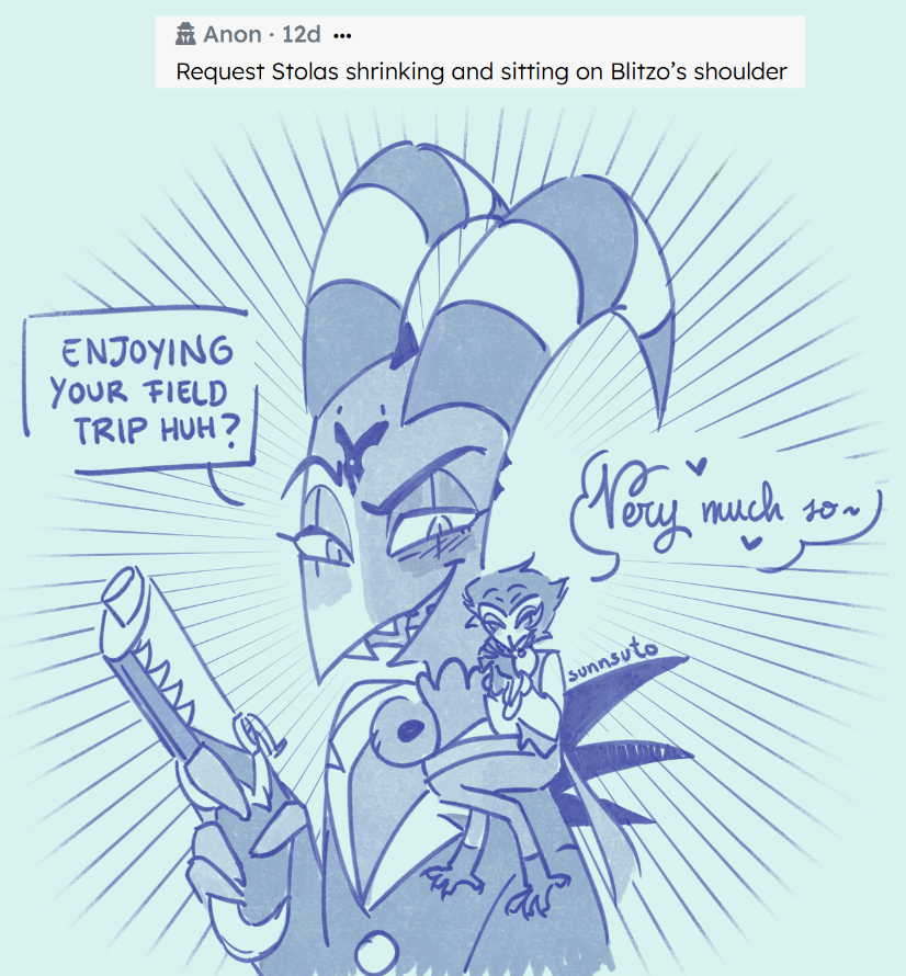 sunnsuto's tweet photo. Blitz brings stolas around to one of their hits :3 https://t.co/81elgbym9o