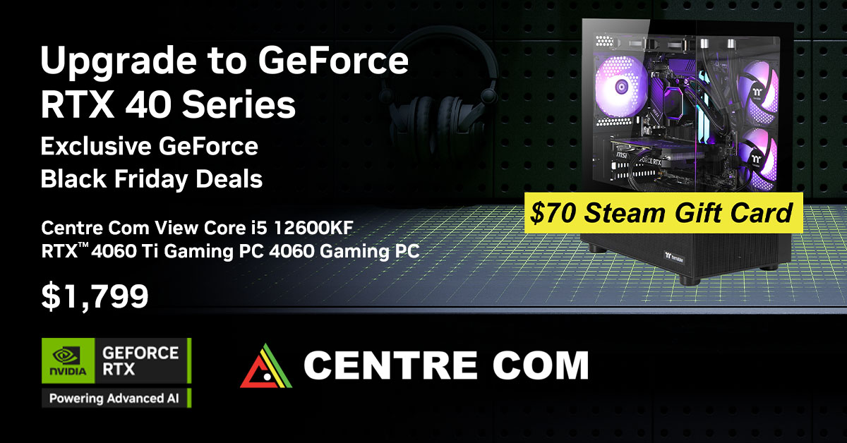 NVIDIA ANZ (@nvidiaanz) on Twitter photo Get the <a href="/centrecomau/">Centre Com</a> View GeForce RTX 4060 Ti Gaming PC and receive a $70 Steam Gift Card
Shop: nvda.ws/3Z4vR6k
#BeyondFast #GeForceRTXPCs #PCSpotlight Get the <a href="/centrecomau/">Centre Com</a> View GeForce RTX 4060 Ti Gaming PC and receive a $70 Steam Gift Card
Shop: nvda.ws/3Z4vR6k
#BeyondFast #GeForceRTXPCs #PCSpotlight