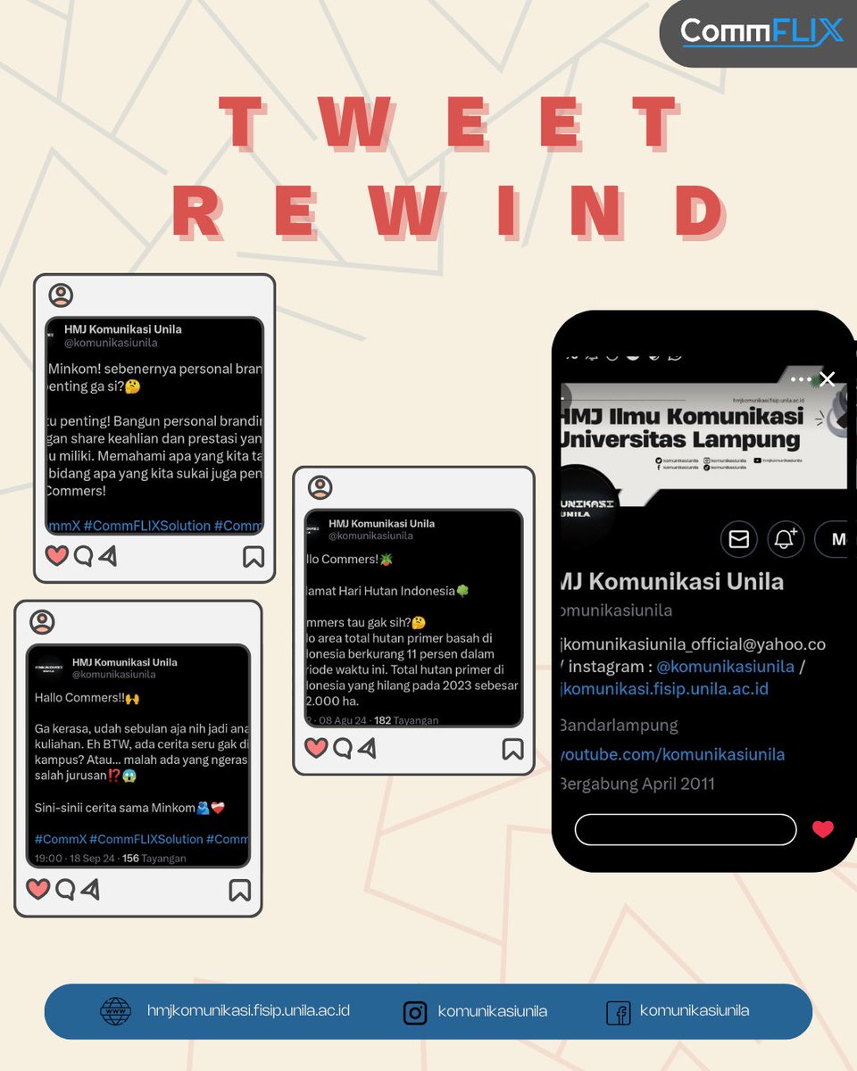 komunikasiunila's tweet image. Hallo Commers‼️🌟

Kita sudah berada di garis finish nih😆
Terima kasih untuk seluruh cerita yang menyenangkan ya. Sampai jumpa di lembaran baru dengan semangat baru dan cerita yang lebih baru🤩

See you again, Commers! 👋🏻

#CommX #CommFLIXSolution #Communila