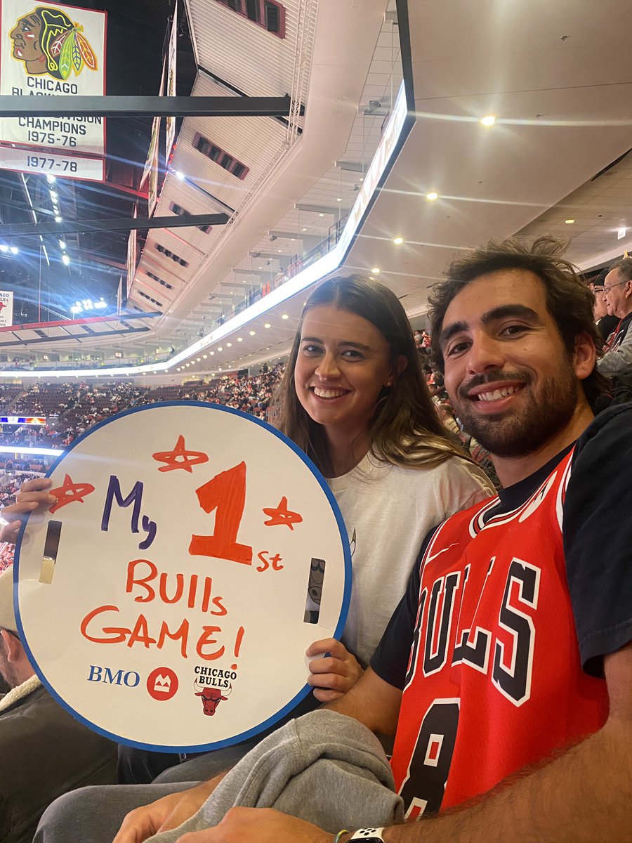 Chicago trip and first bulls game for these two! #chicagobulls #SeeRed #unitedcenter
