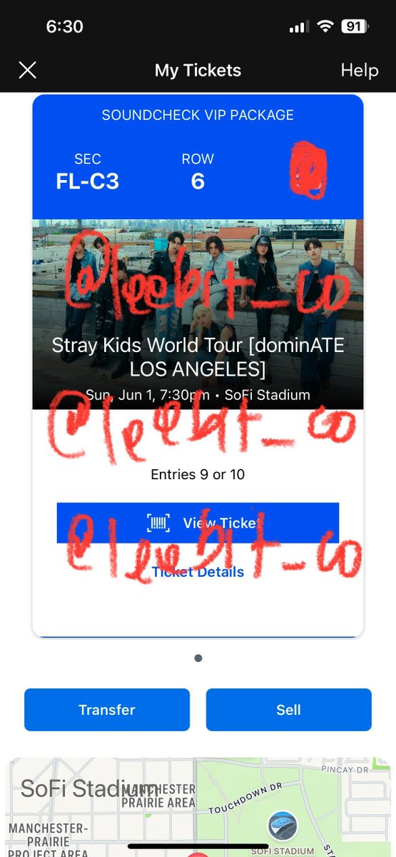 leebit_co's tweet photo. WTS 1 TICKET FOR STRAY KIDS DOMINATE WORLD TOUR

- SoFi Stadium Inglewood, CA (DAY 2)
- SOUNDCHECK VIP PACKAGE
- SEC C3, ROW 6, SEAT 33

DM WITH YOUR OFFER
**PREVIOUS PROOFS OF SALES LINKED IN COMMENTS #dominATE https://t.co/IkVbQS09XF