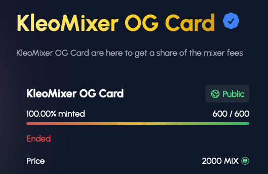 Congrats on ending the OG Card Mint. $MIX $ALPH $EX $AYIN #NFT #OG