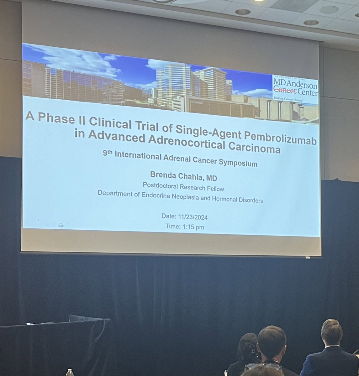 Brenda Chahla (@brendachahla1) on Twitter photo Very honored to have presented our research project ‘Phase lI Clinical Trial of Single-Agent Pembrolizumab in ACC', mentored by Dr. Mouhammed Amir Habra & Dr. Matthew Campbell, at the 9th Int’l Adrenal Cancer Conference <a href="/MDAndersonNews/">MD Anderson Cancer Center</a>!
In this fight together! 💪#adrenalcancer Very honored to have presented our research project ‘Phase lI Clinical Trial of Single-Agent Pembrolizumab in ACC', mentored by Dr. Mouhammed Amir Habra & Dr. Matthew Campbell, at the 9th Int’l Adrenal Cancer Conference <a href="/MDAndersonNews/">MD Anderson Cancer Center</a>!
In this fight together! 💪#adrenalcancer