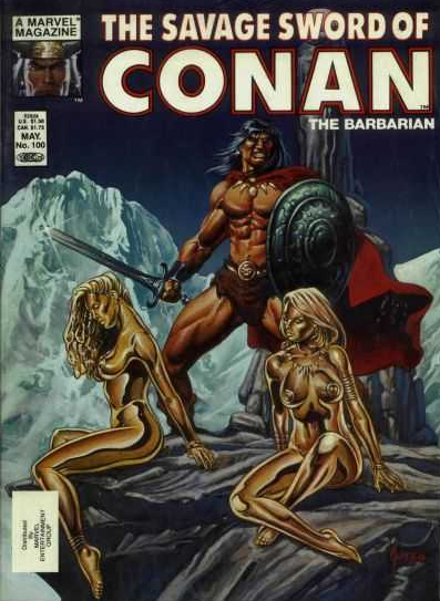 ComicBookCover1's tweet photo. The Savage Sword of Conan #100 
When a God Lives! February 28, 1984 
Cover artist: Joe Jusko
Writer: Michael Fleisher 
Artist, penciler, writer: John Buscema https://t.co/Wc1r8SMpWy