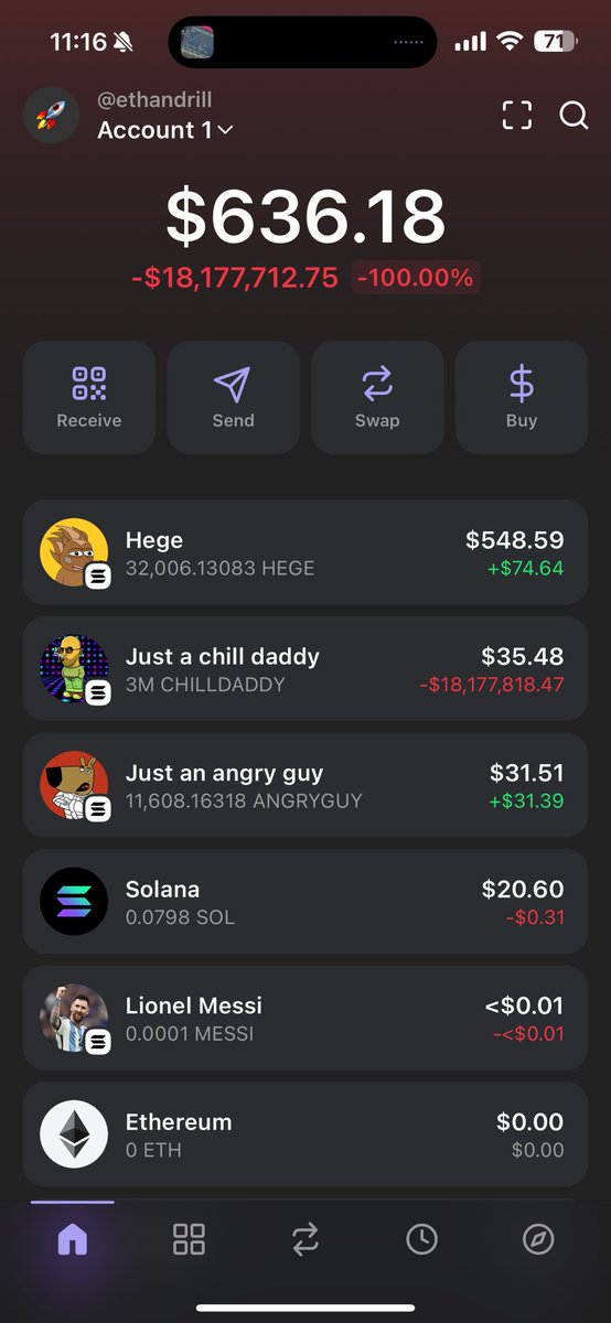 EthanDrillich's tweet photo. Chat I think I gambled on the wrong coin 
#memecoin #chilldaddy https://t.co/zoizJFEZHq