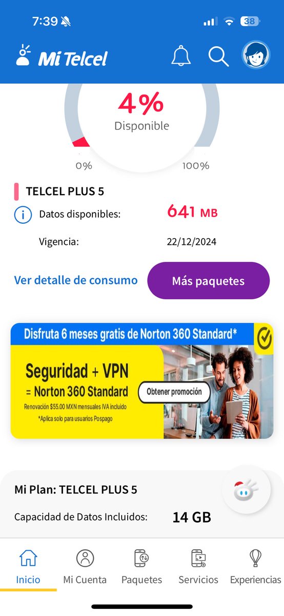 meone_99's tweet photo. @ServicioTelcel el día de hoy inicia la vigencia de mis datos . Me llegó un mensaje que se habían consumido los 14GB en menos de un día , a qué se debe eso? https://t.co/ycPn0i7Tc5