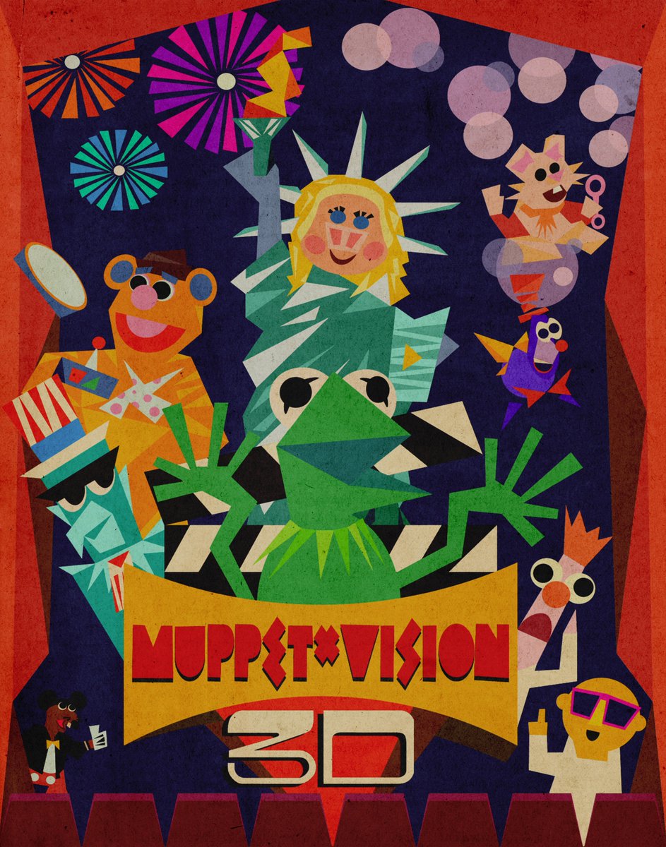 TheHorizoneer's tweet image. A salute to all attractions but mostly a midcentury styled Muppet*Vision 3D: