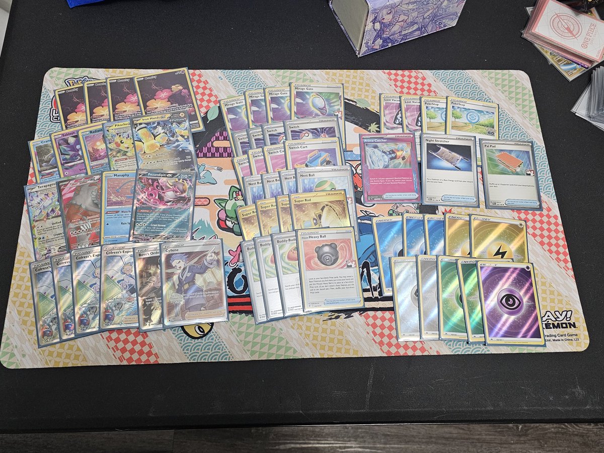 Top 4 at Galaxy Comics League cup.  First tournament back since august ☠️.  Could've played a lot better.  Cylene and terapagos were buns.  #paradoxtcg #lzb #cup