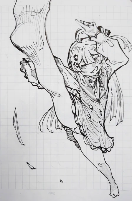 かわいい女の子を描きました。
#Artnose 