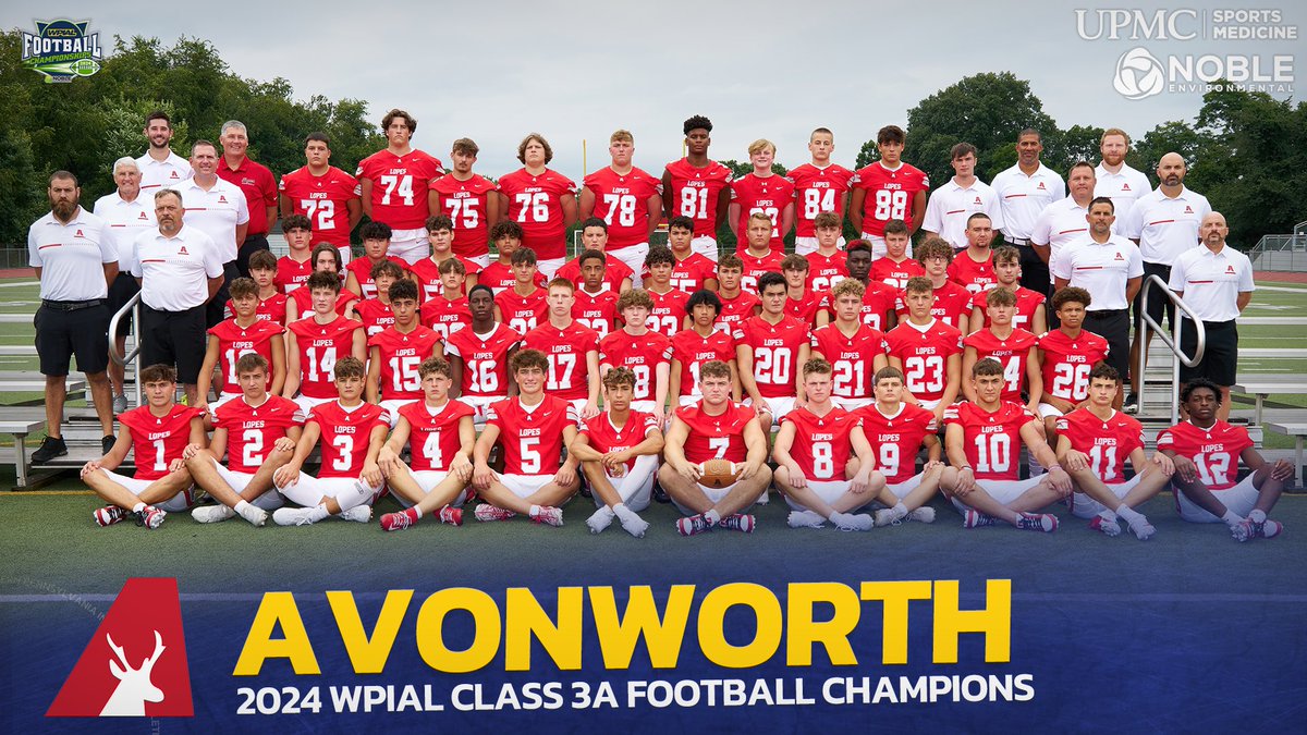 WPIAL (@wpial7) on Twitter photo ๐ย ๐๐๐๐๐ ๐๐๐๐'๐ ๐๐๐ ๐๐๐๐๐ย ๐
With a 17-0 victory today over Central Valley, <a href="/AvonworthA/">Avonworth Athletics</a> is the WPIAL/<a href="/UPMCSportsMed/">UPMC Sports Medicine</a> Class 3A Football Champion presented by Noble Environmental - its third title in school history! Congrats Antelopes!ย ๐
#WPIAL |ย ๐๐ ๐ย ๐๐๐๐๐ ๐๐๐๐'๐ ๐๐๐ ๐๐๐๐๐ย ๐
With a 17-0 victory today over Central Valley, <a href="/AvonworthA/">Avonworth Athletics</a> is the WPIAL/<a href="/UPMCSportsMed/">UPMC Sports Medicine</a> Class 3A Football Champion presented by Noble Environmental - its third title in school history! Congrats Antelopes!ย ๐
#WPIAL |ย ๐๐