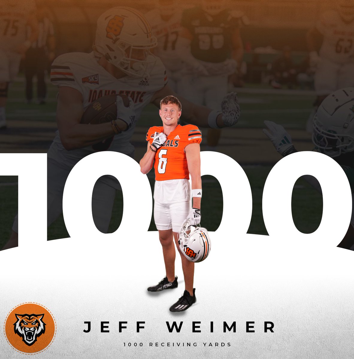 BengalGridiron's tweet photo. 1️⃣0️⃣0️⃣0️⃣ yards for Jeff Weimer!

#RoarBengalsRoar https://t.co/OnoKGEt5Ib