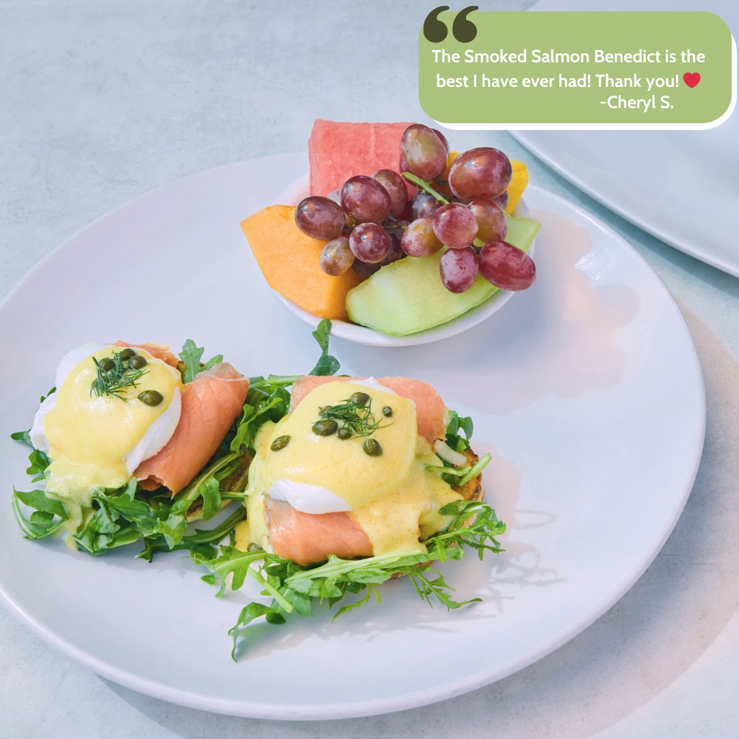 BrokenYolkCafe's tweet photo. Thanks for the shoutout Cheryl, our Smoked Salmon Benedict is one of our favorites 🌱💛 https://t.co/M8GIIoyc5g