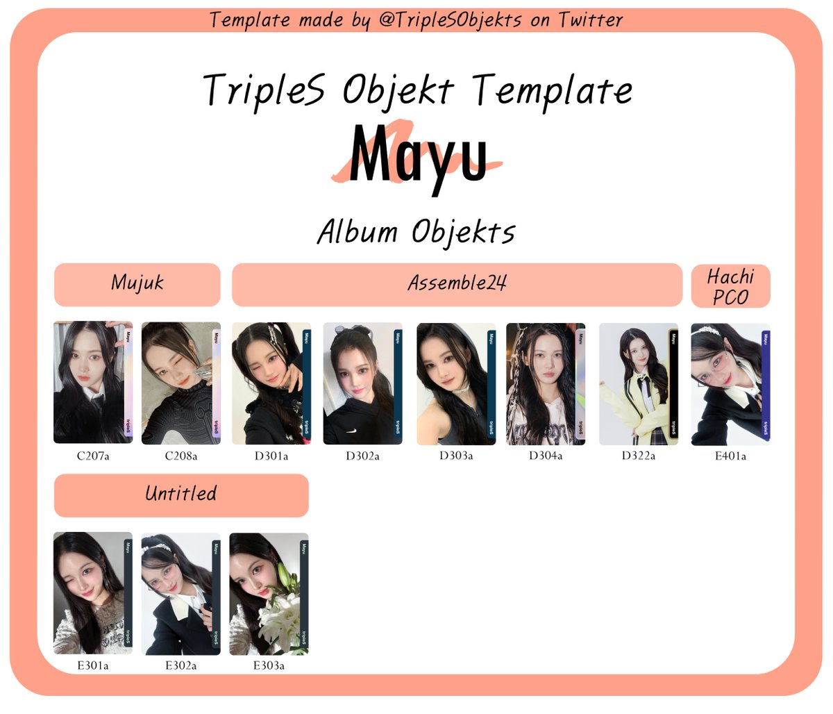 tripleS Hachi member album objekt templates have been updated