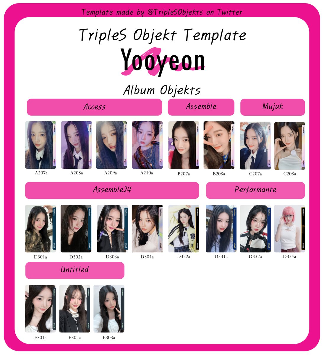 tripleS Hachi member album objekt templates have been updated