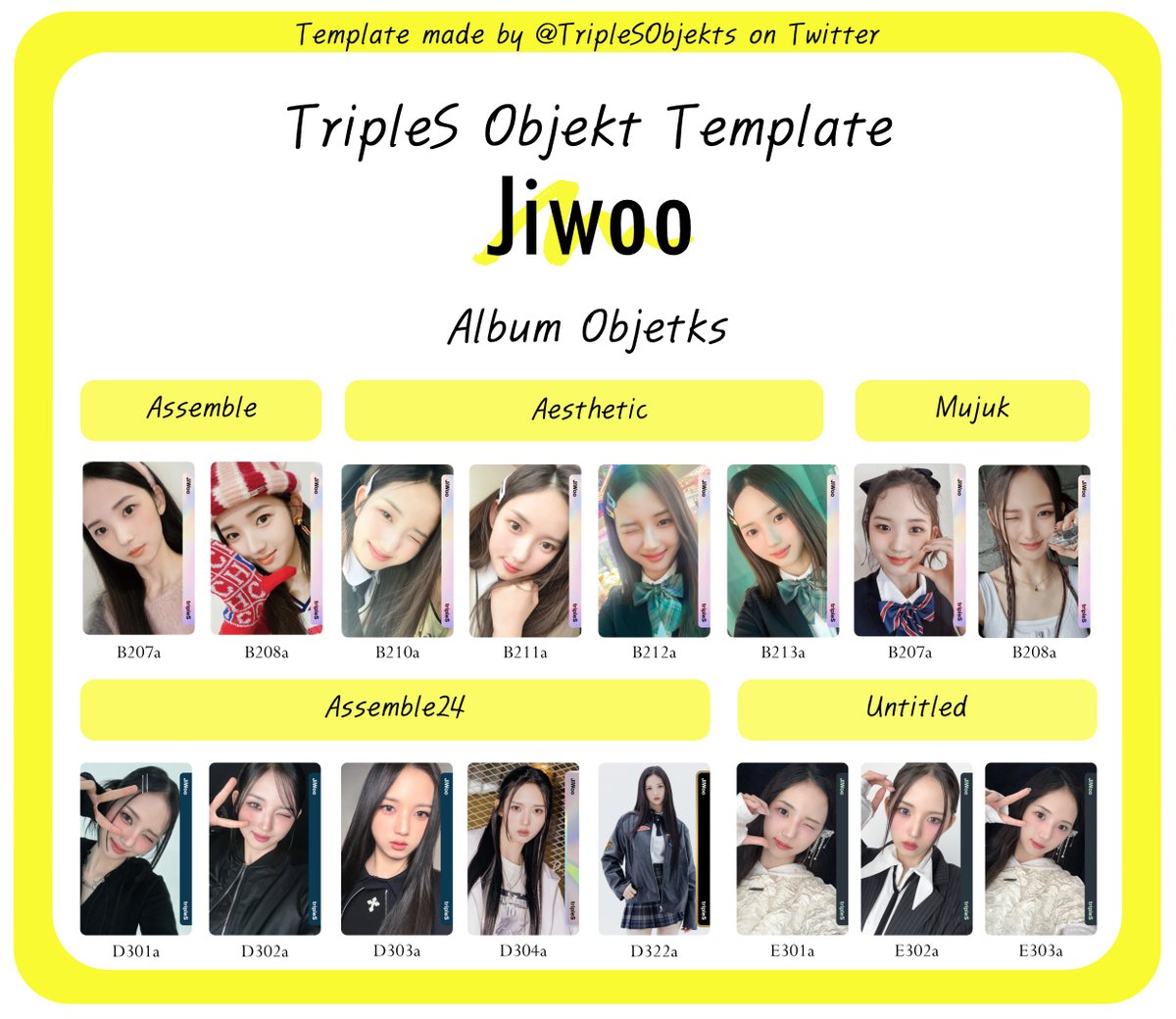 tripleS Hachi member album objekt templates have been updated