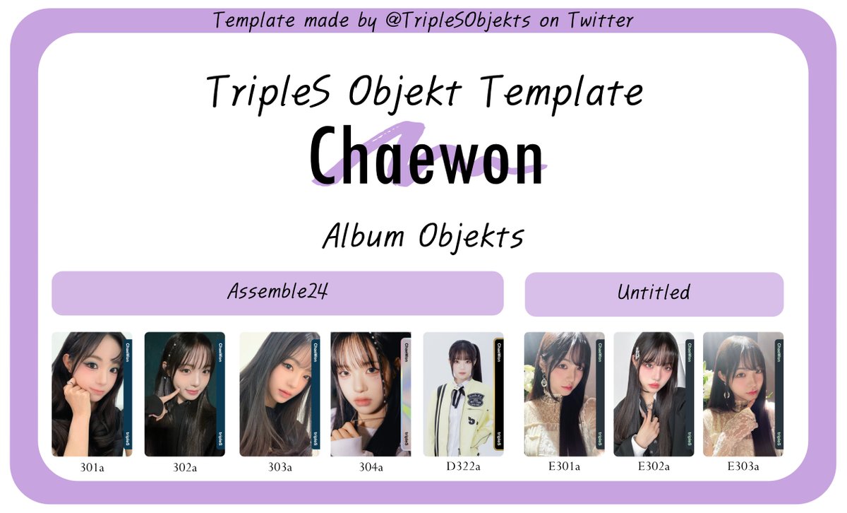 tripleS Hachi member album objekt templates have been updated