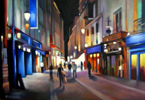 'Latin Quarter, Paris'  oil on canvas. M. Ferriter.    #art #paintings #ArtistOnTwitter #artist #Paris #France #oilpainting #ArtOfTheDay