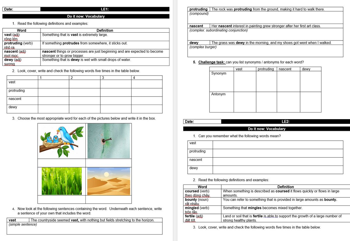 engteacherabro2's tweet photo. First job this morning: Y7 Vocabulary work for our second unit https://t.co/yylG7xfwFW