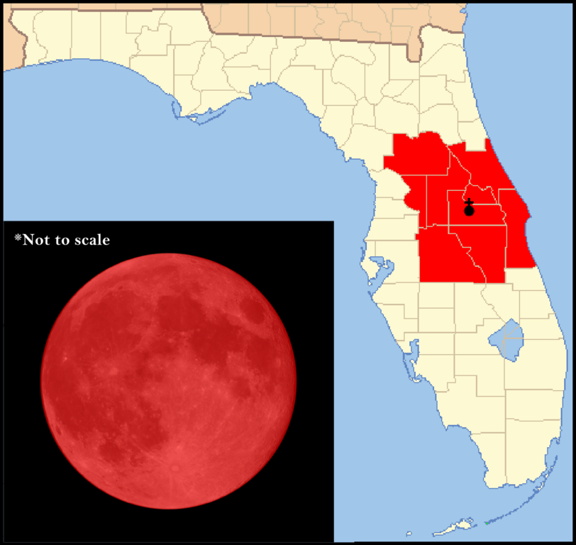 OrlandoMaps's tweet photo. Happy New Year! Here's a special map: the Catholic Diocese of Orlando, which oddly includes the moon since the "voyage" to it came from this Diocese's territory (Cape Canaveral) https://t.co/4BmolwKLV0