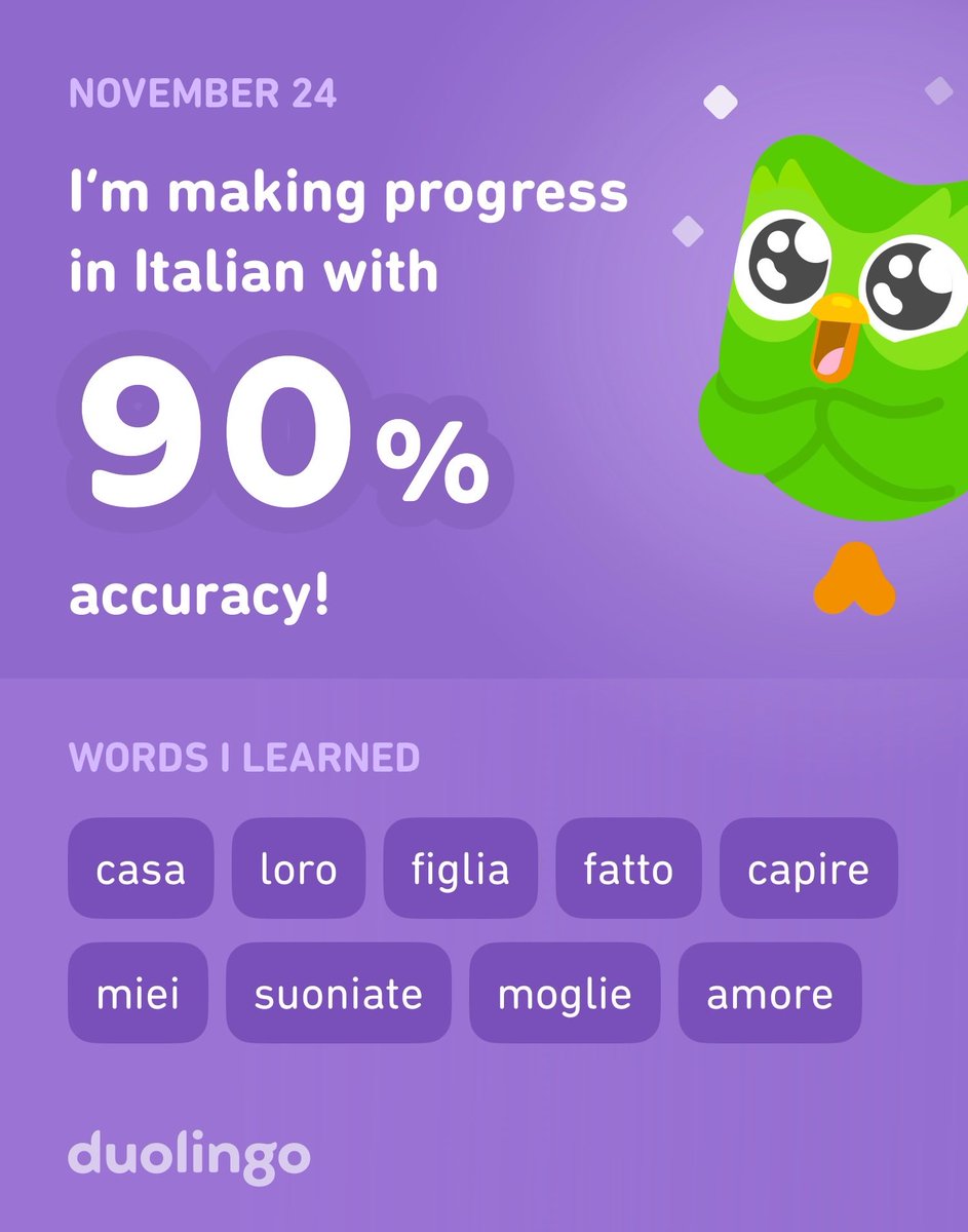 jemyildiz's tweet photo. I’m learning Italian on Duolingo! It’s free, fun, and effective. https://t.co/cCi0XWCiX9