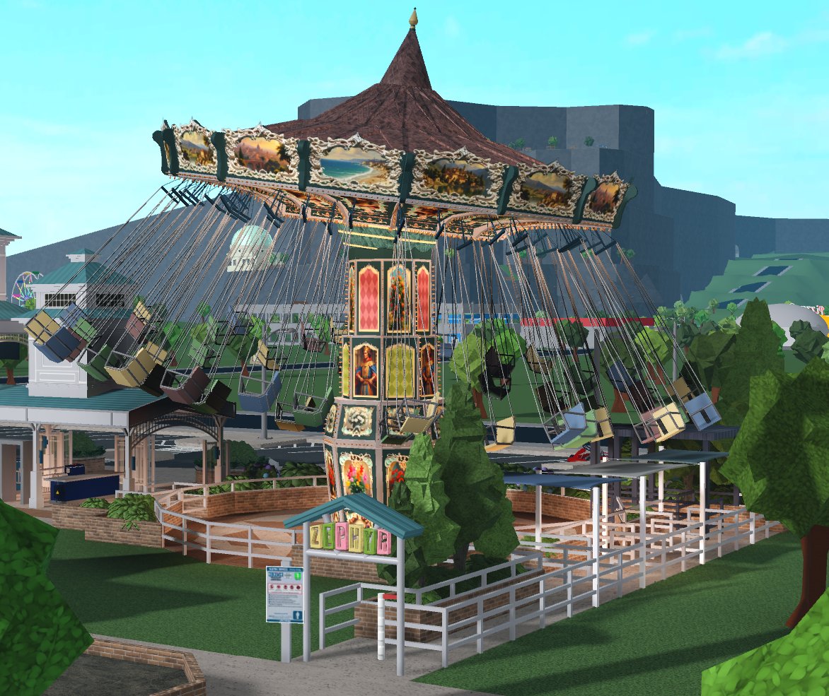 This may be my BEST ride yet.
Introducing 'Zephyr' - My 3rd Swing Carousel.
Worth over 400k &amp; 30% of my plot data😄

#bloxburg #bloxburgbuild