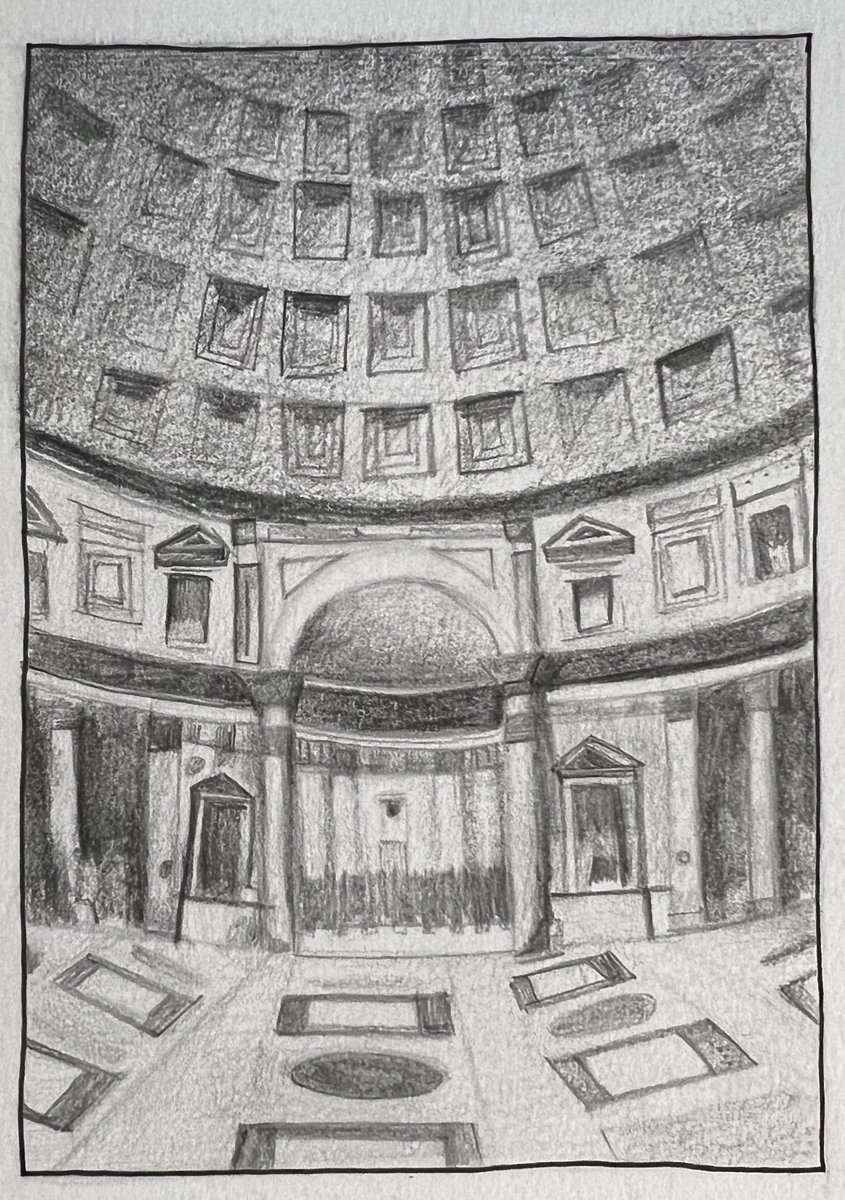 lisd_arch's tweet photo. Snippets from the Studio: Students’ sketching abilities have come so far this semester. Proud of their abilities! Check out these sketches of the Pantheon. @TECCeast @lisdcte https://t.co/QgHPwrpCQ7