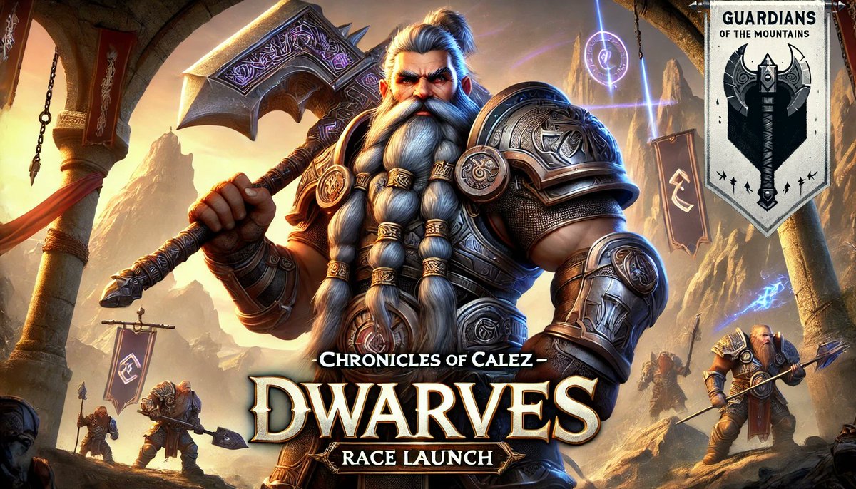 universecalez's tweet photo. 🪓 Guardians of the Mountains: The Guardians of the Mountains class represents the strength and resilience of the dwarves. Wielding battleaxes and sturdy hammers, they are the first line of defense against any threat that invades their sacred lands. Their battle chants... #nft https://t.co/Ky0zhUWLSu