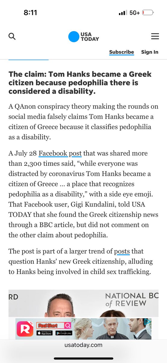 criticallyme92's tweet photo. Do y’all remember this news article from 2020 ? I have a feeling where Tom Hanks might go since pedophilia is considered a disability there 🤔 it all makes sense now GET HIM TO THE Greek 😆 #TomHanks #EpsteinClientList #Epstein #Diddy #diddyclientlist 
https://t.co/xu6RFjcLCu… https://t.co/gSmMZfSZUj