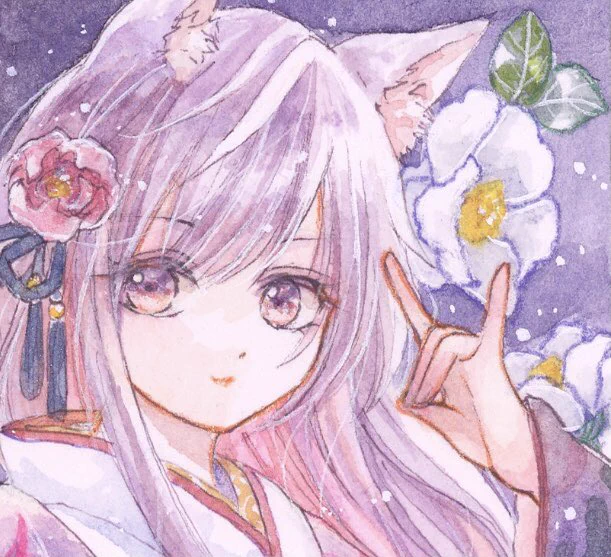 本日11/24(日)21:00からBOOTHをオープンします。【誰そ彼時】の狐さんと【青い瞳の少女】の女の子のミニ原画を新規で描きました。よろしくお願いいたします〜 