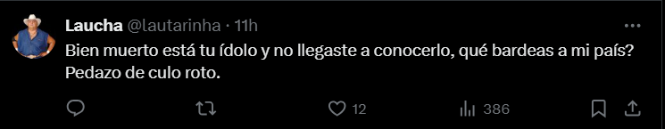 JustDataHub's tweet photo. Nunca olvidaré como los argentinos e incluso argentinas están minimizando y burlando de lo que le hicieron a Liam Payne. ¿Cuando van avanzar como sociedad? ¿Por qué minimizan todos sus problemas? Los ciega el nacionalismo, nunca van a progresar así https://t.co/qAm8JXgIZU