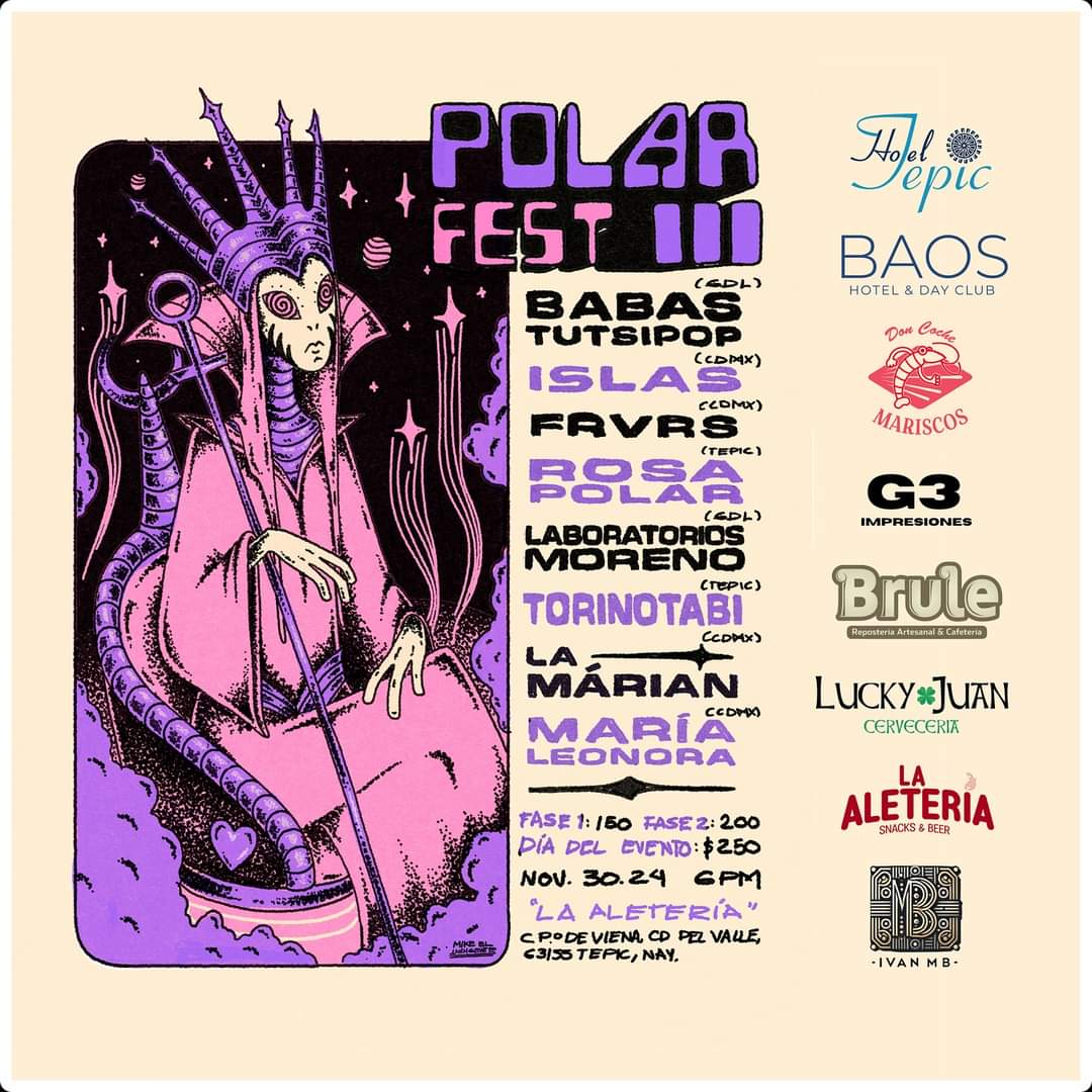 ludikagdl's tweet image. #Conciertos 
Hey Tepic! Solo queda una semana para una nueva edición del #PolarFest con un lineup de lujo presentado por nuestras amigas de @rosapolarmusic 
La cita es este 30 de noviembre en #LaAleteria 

🎟️🎟️ $200 a $250 en las redes de #RosaPolar