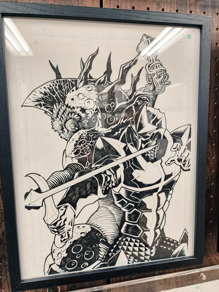 久正人展に来た!絵があまりにも上手い。写真はダメだが、仮面ライダーリバイズとリュウソウジャーの怪人デザイン画もすごい。 