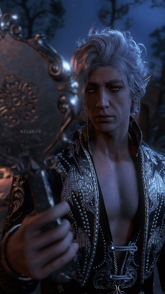 Preening in the looking glass? Petty vanity? Of course I miss it.

#Astarion #BG3 #BaldursGate3