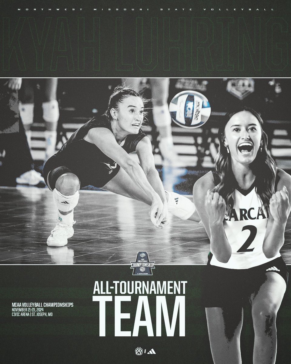 Bearcat Volleyball (@nwbearcatvb) on Twitter photo Earning her ๐๐๐๐๐๐๐ ๐
Senior L/DS Kyah Luhring was recognized as part of the 2024 <a href="/TheMIAA/">The MIAA</a> Volleyball Championship All-Tournament team for her performances in the '๐๐ช๐ฝ๐ผ matches against No. 4-seed Washburn and top-seeded Nebraska-Kearney.
#OABAAB ||| <a href="/kyah_luhring/">Kyah Luhring</a> Earning her ๐๐๐๐๐๐๐ ๐
Senior L/DS Kyah Luhring was recognized as part of the 2024 <a href="/TheMIAA/">The MIAA</a> Volleyball Championship All-Tournament team for her performances in the '๐๐ช๐ฝ๐ผ matches against No. 4-seed Washburn and top-seeded Nebraska-Kearney.
#OABAAB ||| <a href="/kyah_luhring/">Kyah Luhring</a>
