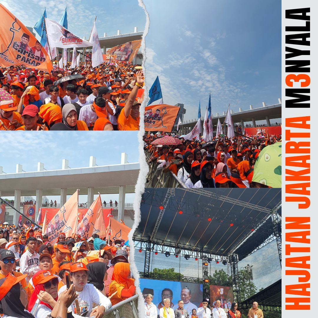 MichikoxSayu's tweet photo. Calon Gubernur Daerah Khusus Jakarta, Pramono Anung dan calon wakil gubernur Rano Karno dalam Kampanye Akbar “Hajatan Jakarta Menyala” di Stadion Madya Gelora Bung Karno, Jakarta Selatan, Jumat (22/11). #JakartaMenyala #jakartam3nang https://t.co/8MaeAduwtV