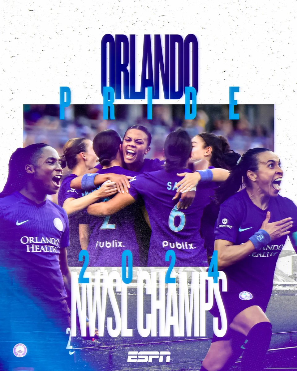 SportsCenter's tweet photo. THE ORLANDO PRIDE WIN THEIR FIRST NWSL CHAMPIONSHIP IN FRANCHISE HISTORY 🔥 https://t.co/VwdMK44VUn