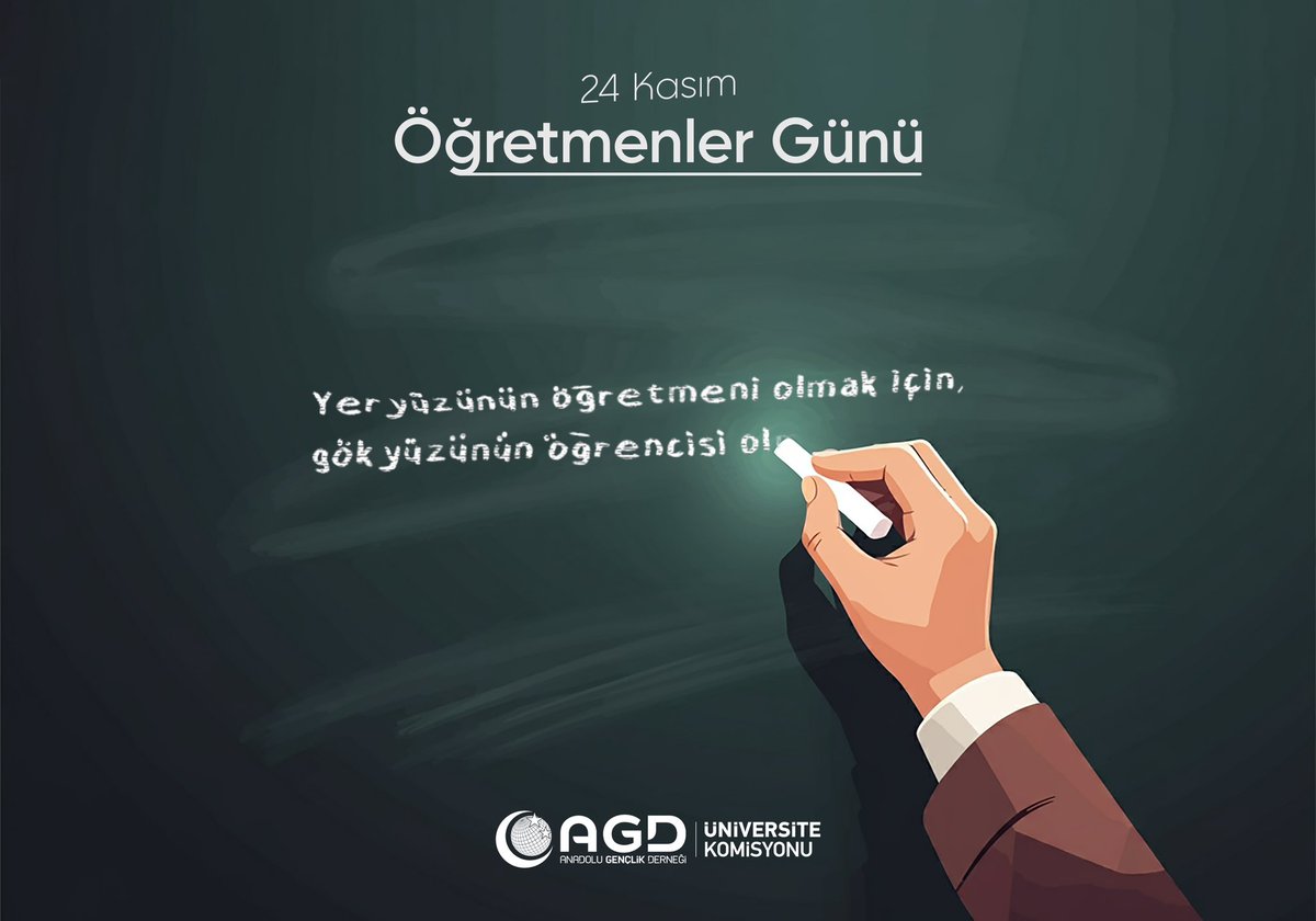 "Yeryüzünün öğretmeni olmak için, gökyüzünün öğrencisi olmak gerekir."
Aliya İzzetbegoviç

Önce Ahlak ve Maneviyat düsturuyla şuurlu nesiller yetiştirme gayesinde olan tüm öğretmenlerimizin 24 Kasım Öğretmenler Günü Kutlu Olsun.