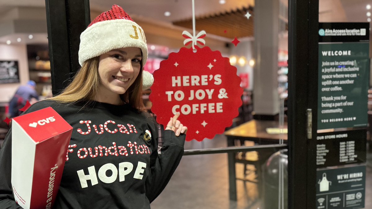 JuCanFoundation's tweet photo. #HeresToJoYandCoffee @Starbucks ❤️ Thx for the coffee/convo Keyton &amp; friend #PantherCreek #Texas for welcoming #TeamJuCan and asking about our story! We are delivering collection boxes for the 13th Annual #JuliaCobbToyDrive for MD Anderson Thx 4 VIP welcome! #JuCan #Houston https://t.co/SemsaHbX5b