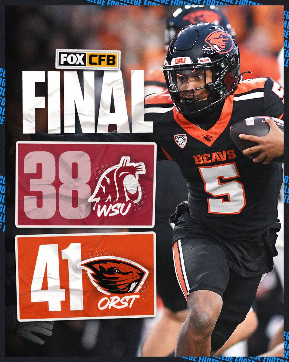 CFBONFOX's tweet photo. 😤 @BeaverFootball takes down Washington State in a Pac-12 showdown 💪 https://t.co/EGrRzuT605