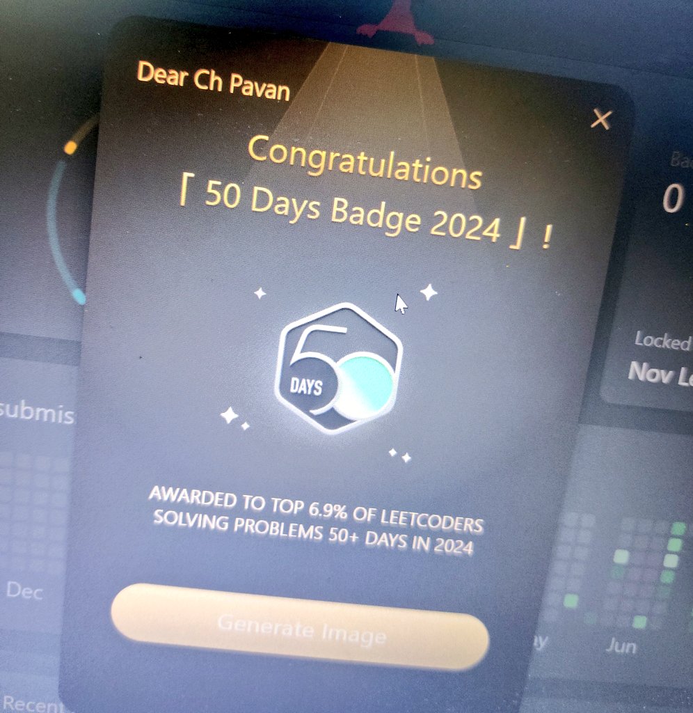 coding_century's tweet image. Earned a 50 days Badge..! #leetcode #coding