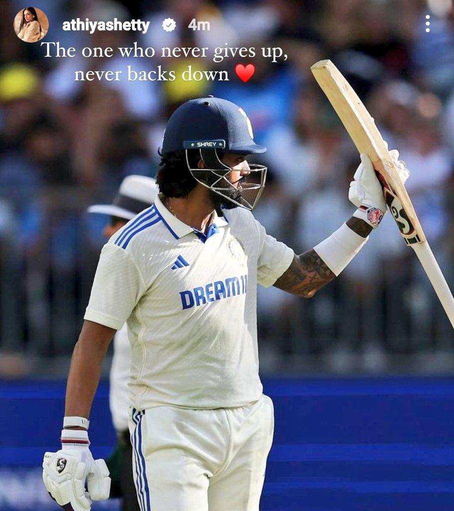 Kunal_KLR's tweet photo. KL Rahul's wife appreciated his innings.🩷 https://t.co/kHqS3t4mpj