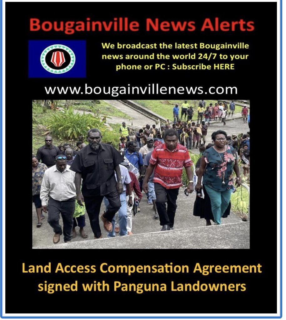 ColinCowell's tweet image. My Bougainville News Alerts this week
Land Access Compensation Agreement signed with Panguna Landowners
bougainvillenews.com/2024/11/24/bou…