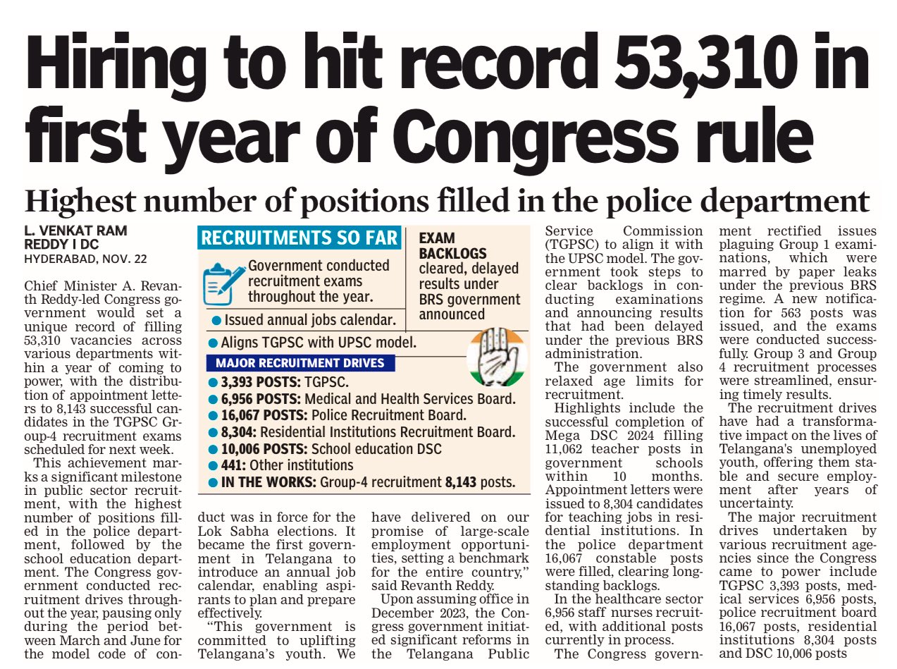 Sriram Karri on X: &ldquo;More good news. #Telangana Remember 