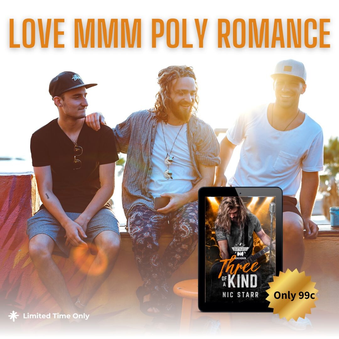𝗗𝗼 𝘆𝗼𝘂 𝗹𝗼𝘃𝗲 𝗠𝗠𝗠 𝗿𝗼𝗺𝗮𝗻𝗰𝗲? Then this promo is for you! This Bookfunnel promo celebrates MM+ polyamory romance, and as part of the promo, I've put Three of a Kind on sale for only 99c.

#mmromance #MMM #99cSale

Check out the promo here:
books.bookfunnel.com/lovemmmpolyrom…