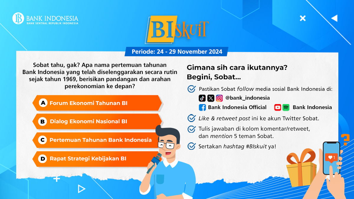 bank_indonesia's tweet photo. #SobatRupiah, setiap tahunnya BI menyampaikan pandangan tentang perkembangan ekonomi global, domestik, serta proyeksi di tahun depan dalam sebuah High Level Event (HLE). Forum strategis ini juga mencakup arahan Presiden Republik Indonesia mengenai kebijakan pemerintah ke depan. https://t.co/baccFJVr5o