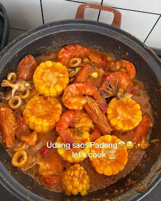 Resep udang saos padang✨